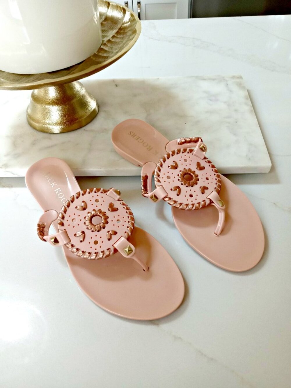 NEW! JACK ROGERS GEORGICA PINK ROSE JELLY SANDAL